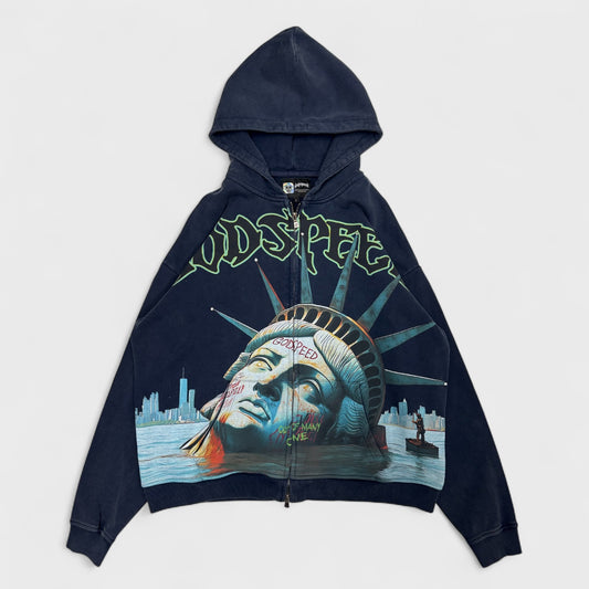 Sunken Liberty Zip Hoodie (Navy)