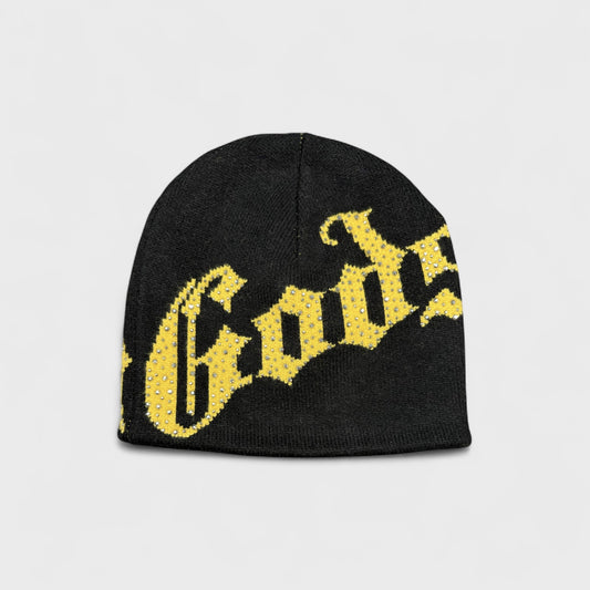 OG Logo Studded Beanie (Black/Yellow)