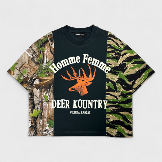 Deer Camo Split Tee