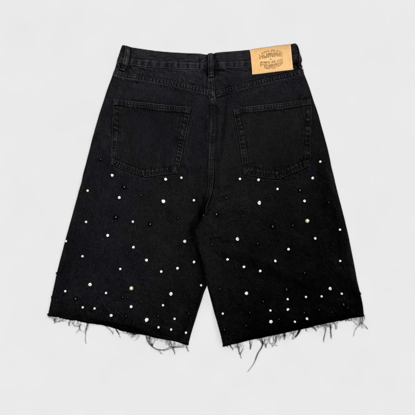 Gemstone Denim Shorts (Black)