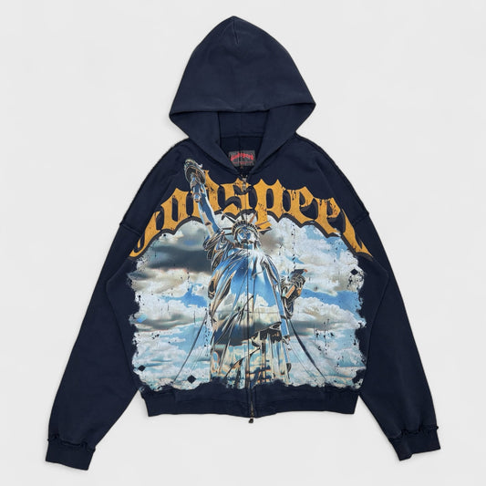 Chrome Liberty Zip Hoodie V2 (Navy Wash)