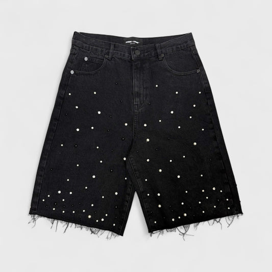 Gemstone Denim Shorts (Black)