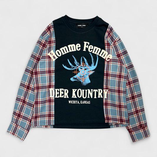 Deer Country Flannel Tee (Black)