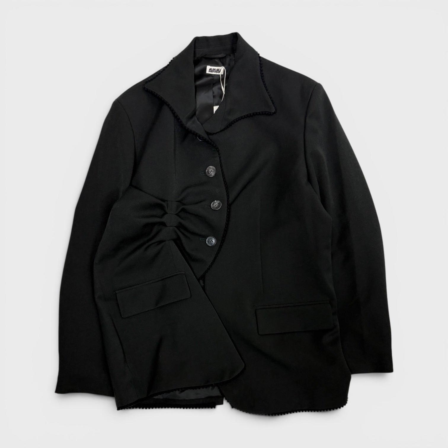 Pleated pinstripe blazer
