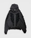 Shoulderless cutout hoodie