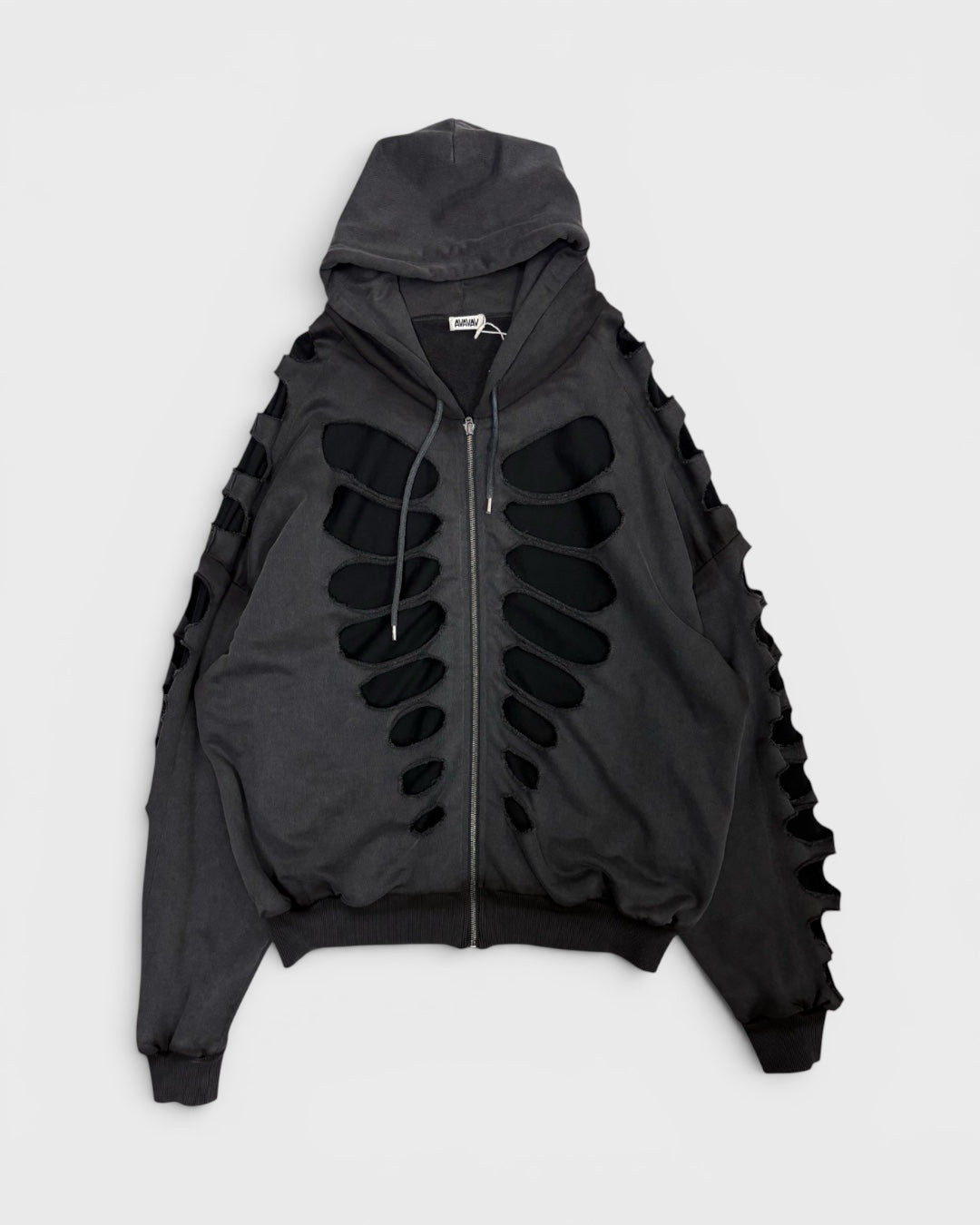 Shoulderless cutout hoodie