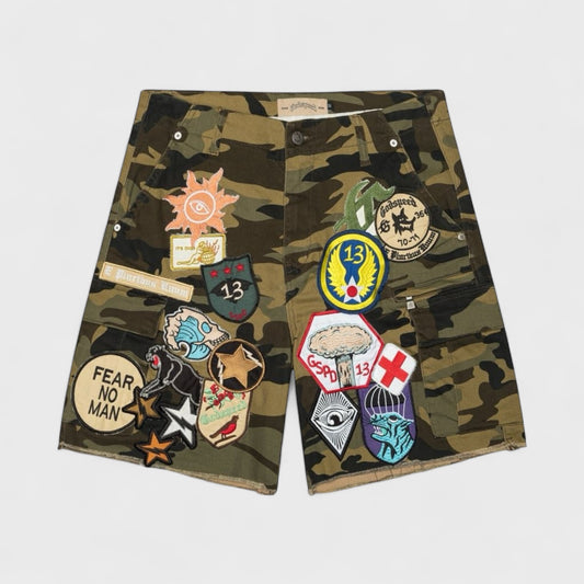 Patchwork Cargo Shorts